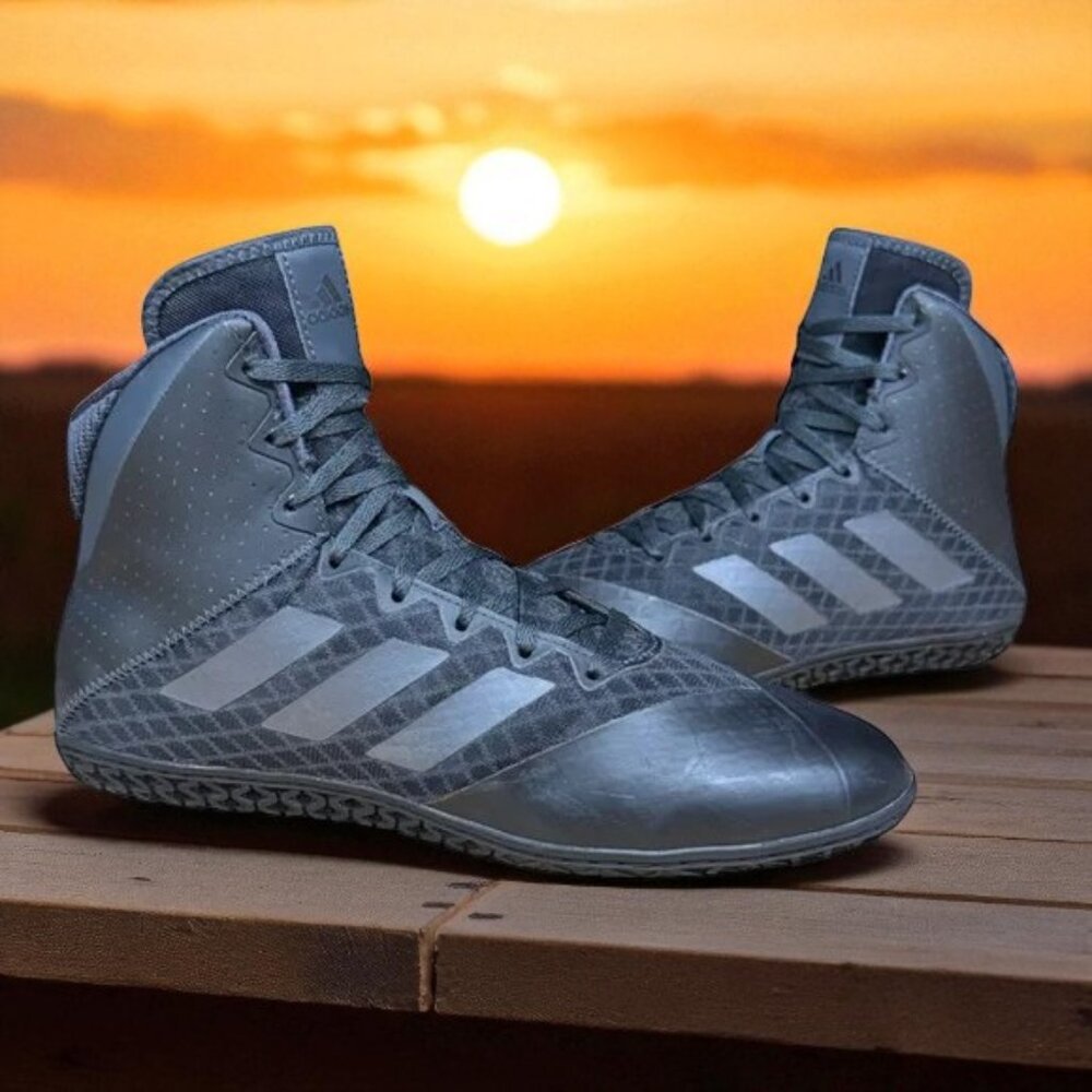 Adidas Mat Wizard 4 Black Carbon AC6971 Men's High Top Wrestling Shoes Size US 9 - Picture 2 of 13